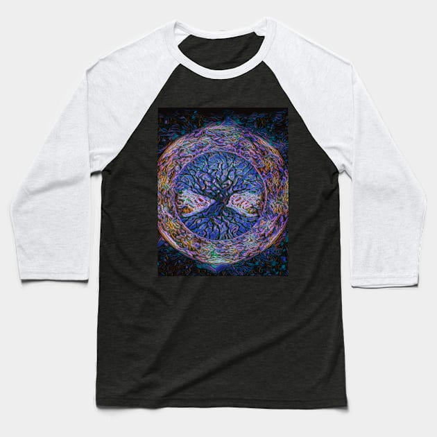 Tree of Life Night Sky Baseball T-Shirt by AmeliaCarrie